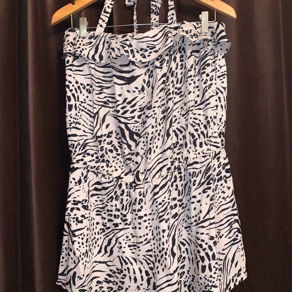 H&M black and white print romper
